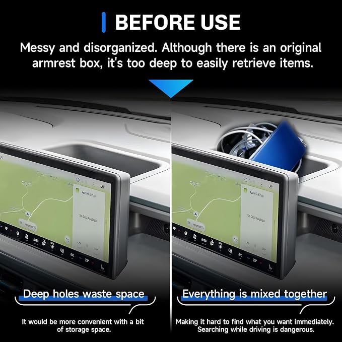 SXCY for 2025 2026 Ford Maverick Dashboard Organizer Tray for 2025 2026 Ford Maverick Accessories Screen Back Tray 2025 2026 Maverick Behind Dash Console Organizer Tray