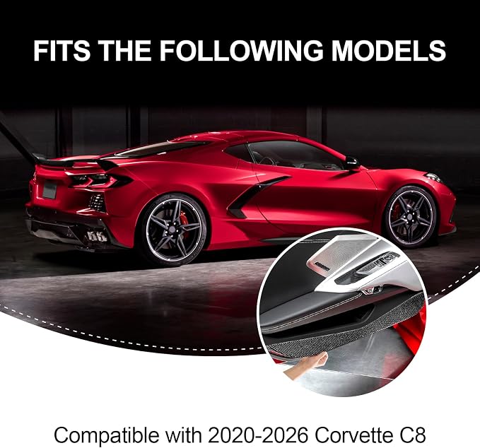 Real Carbon Fiber Inner Door Panel Trim Compatible with Corvette C8 2020-2026, Interior Decor Sticker Accessories