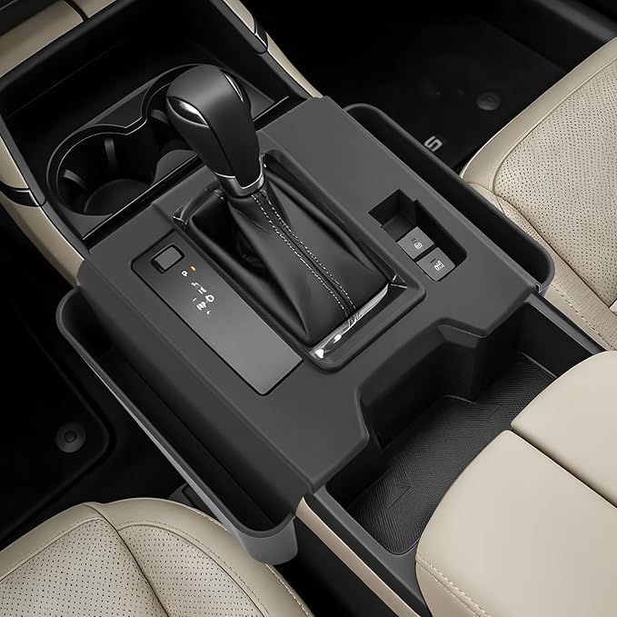 SKTU for 2026 Mazda CX-5 Gear Shift Panel for 2026+ Mazda CX-5 Gear Shift Cover with Side Storage Box Mazda CX-5 2026 Accessories Rubber Passenger Side Storage Box-Durable