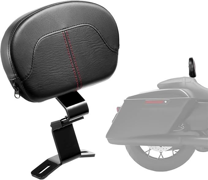 VEVOR Motorcycle Backrest Sissy Bar, Compatible With Harley-Davidson Touring Street Glide Road Glide Road King, 12.2 inch Height Detachable Rider Backrest, For Motorcycles, Black
