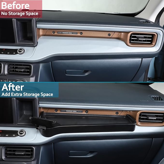 CHEAYAR Dashboard Storage Box Fit for Ford Maverick 2022, ABS Dash Panel Tray Organizer, Dash Tray Phone Holder Mount with Storage Box, Dash Center Console Table Storage Tray (Co-Pilot-Type B)