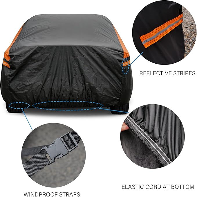 GUNHYI SUV Car Cover for Automobiles All Weather Waterproof, Universal Fit Toyota RAV4/4Runner, Honda CRV, Hyundai Santa Fe, Nissan Rogue, Subaru Outback, Kia Sorento etc.