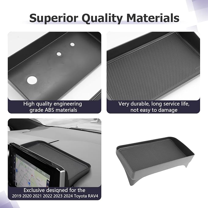 LUWU 2025 RAV 4 Dashboard Storage Tray Compatible with Toyota RAV 4 2019-2022 2023 2024 2025 Center Console Display Box Hidden Tray Behind Screen 2025 RAV 4 Accessories