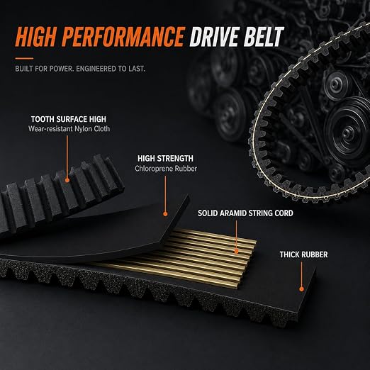 Heavy Duty Aramid Drive Belt Compatible with Kawasaki KAF820 Mule PRO-FX, KAF820 Mule PRO-FXT, KAF1000 Mule PRO-DX, KAF1000 Mule PRO-DXT CVT Belt Replacement for 59011-0037