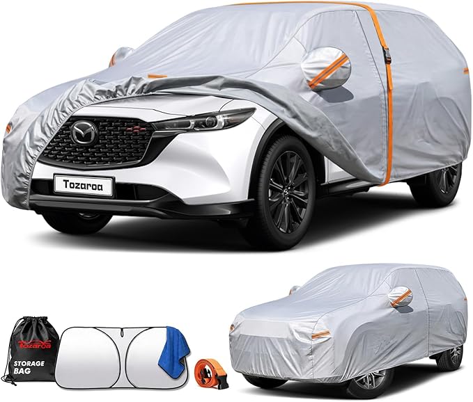Car Cover Waterproof All-Weather,Heavy-Duty Outdoor Full Exterior Automobiles SUV(Length up to 181 inch) with Windshield Sun Shade Universal Fit Subaru CrossTrek,Audi Q3,Soul,Element etc