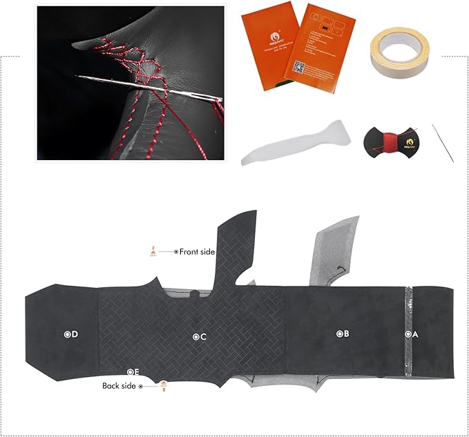 MEWANT Hand Stitch Steering Wheel Protector Wrap Cover for GMC Sierra 1500 2019-2023/Sierra 1500 Limited 2022/Sierra 2500 2020-2024/Sierra 3500 2020-2024/Yukon 2021-2023