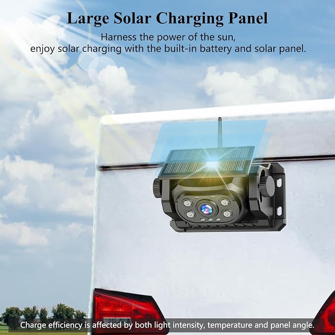 VOONOA Magnetic Wireless Backup Camera, Add-on or Replacement Camera for VOONOA VN003 Only, 9600mAh Rechargeable Battery Solar Back up Camera for Car RV Truck Trailer