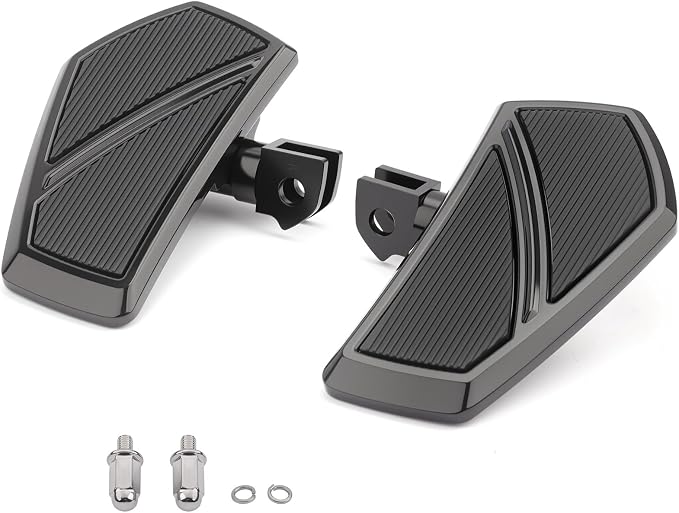 Front Footpegs Rider Floorboards Compatible with Kawasaki Vulcan S 650 Accessories 2015-2025 Anti-Slip Wide Motorcycle Highway Pegs (Black)