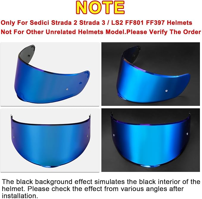 Sedici Strada 2 Visor Strada 3 Face Shield Motorcycle Helmet visor for Sedici Strada 2 Strada 3 FF801 FF397,Deep Blue Visor