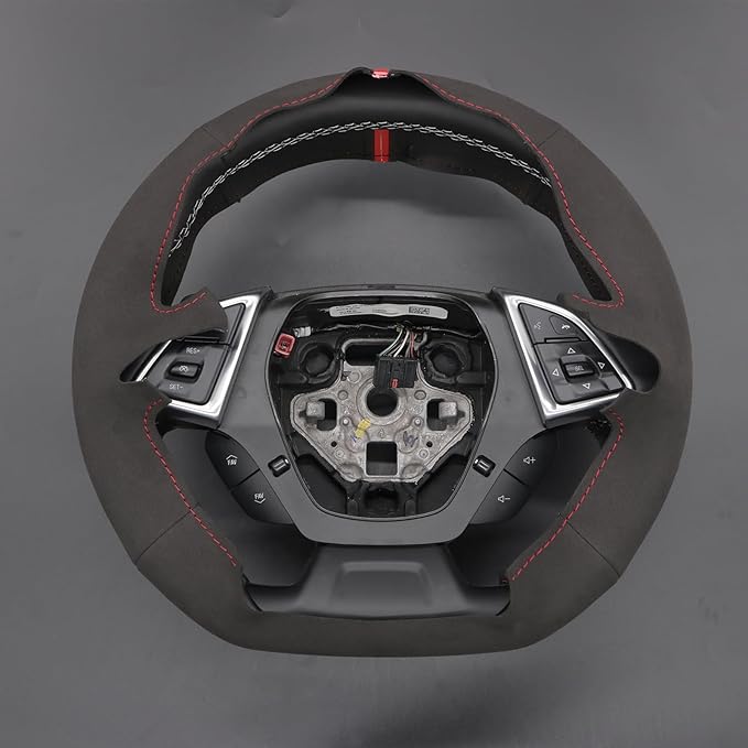MEWANT for Camaro Steering Wheel Cover 2016-2024 Hand-Stitched for Chevy Camaro Car Steering Wheel Wrap