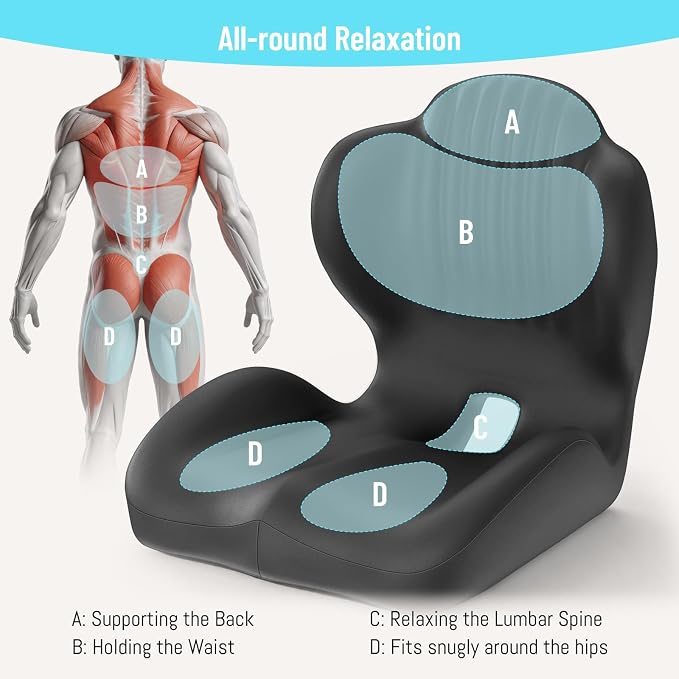 Ergonomic Seat Cushion, Office Chair Seat Cushions with L-Shaped Design, Memory Foam Seat Cushion for Home Car Chair Wheelchair