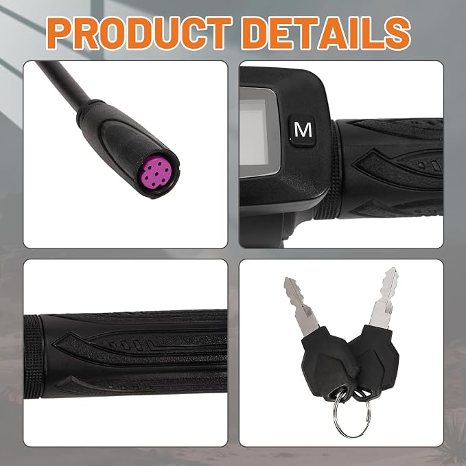 Upgraded E-Bike Throttle 48V w/M Button Fits for Tutti/Tutto/Tuttio Soleil01 Electric Dirt Bike Soleil 01 Only New Version (with M), Non-Interchangeable with Old Throttle (Without M)
