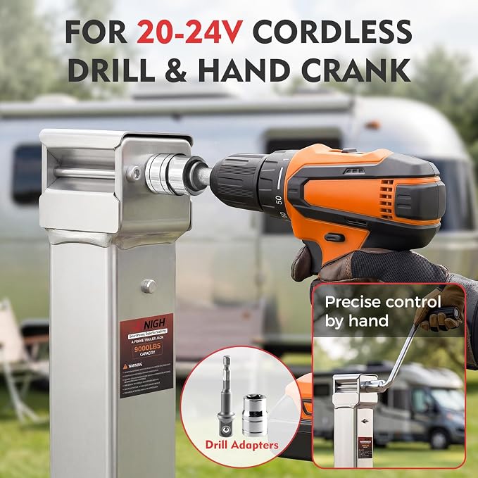 Heavy Duty A-Frame 9000 LBS Trailer Jack Fit for RVs, Boats, Multi-Purpose Trailers, and Camping Trailers, with 15" Travel Lift+25" Jack Height Drop Leg & Crank Handle