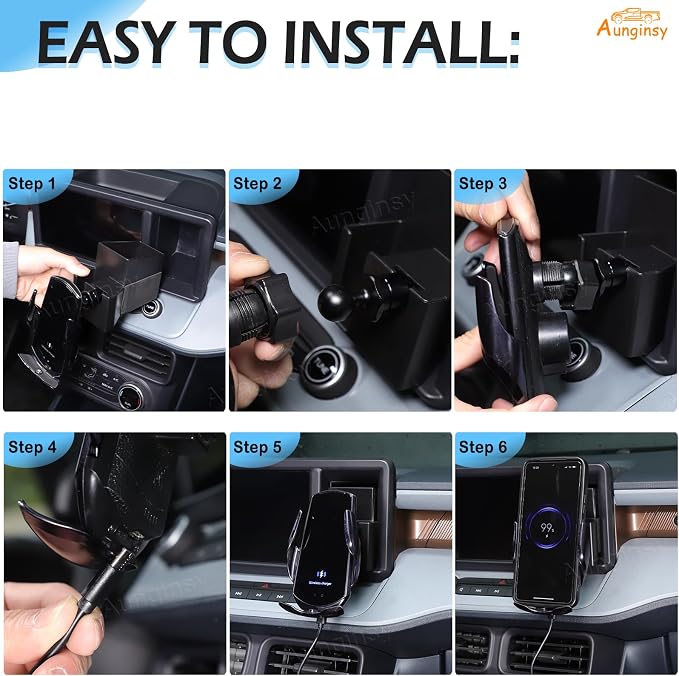 Aunginsy Dashboard Hidden Screen Drawer Organizer with Phone Holder Compatible with Ford Maverick 2022 2023 2024 Car Multimedia Display Right Side Panel Storage Box Truck Dash Cubby Insert Accessories
