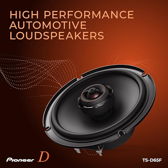 PIONEER D-Series TS-D65F 6.5” 2-Way Speakers (Pair) – 270W Max, Balanced Sound + Smooth Treble, Ideal Factory Upgrade, Add an Amplifier for Even Better Performance