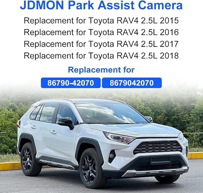 JDMON Front View Grill Forward Surround Assist Pedestrian Camera Compatible with Toyota RAV4 2.5L 2015 2016 2017 2018 Replacement for 86790-42070 8679042070