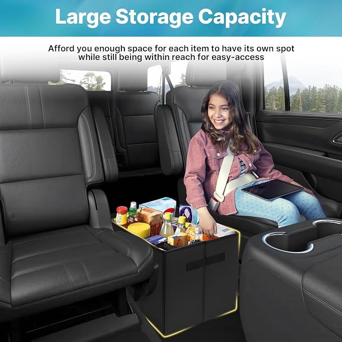 Mixsuper Liner Car Seat Organizer for Chevrolet Suburban 2021-2026, Console Organizer Backseat Box for Chevy Suburban, Dog Toy Box Storage Bin Kids Toys Baby Supplies Travel Accessories
