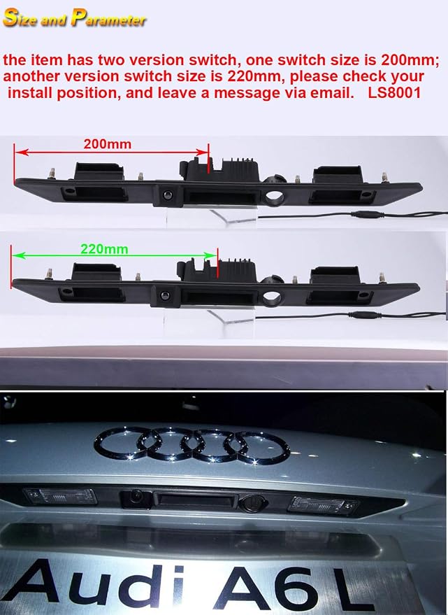 Super HD vehicle camera 1280x720 pixels 1000 TV line Car Parking Camera Night Vision Reverse Waterproof Trunk Handle back rear view camera for Audi A4 B6 B7 A3 A6 Avant Kombi S3 S6 A8 S8 RS4 RS6 A5 Q7