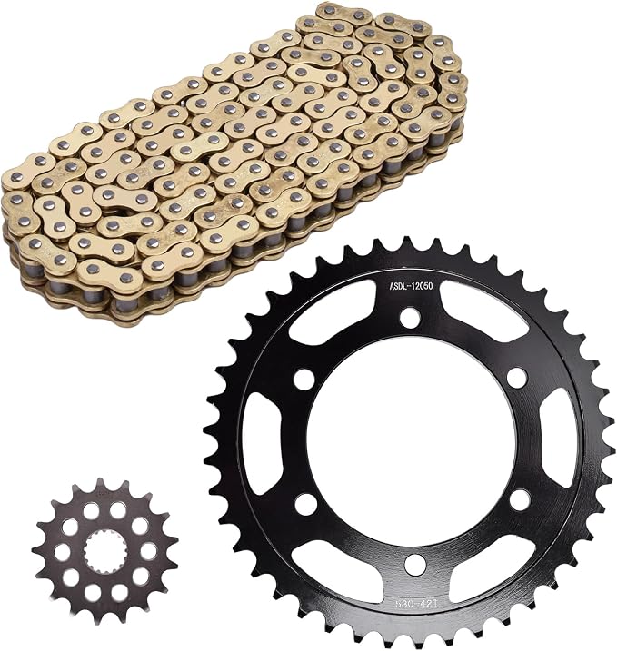 Chain and Sprocket Kit 17T 42T for Suzuki GSX-R1000 09-16, Carbon Steel | Fits GSX-R1000 2009-16, 2013 1M Ed., 2016 30th Ed. High-strength steel, Durable
