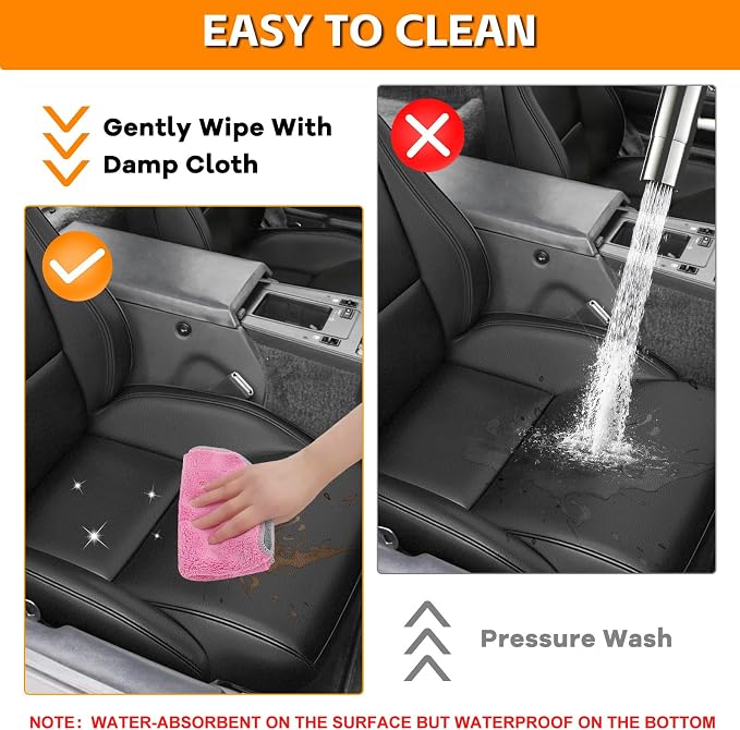 Front Seat Covers Compatible with 1984-1993 Chevy Corvette C4, Heavy Duty Leather Fabric Seat Protector