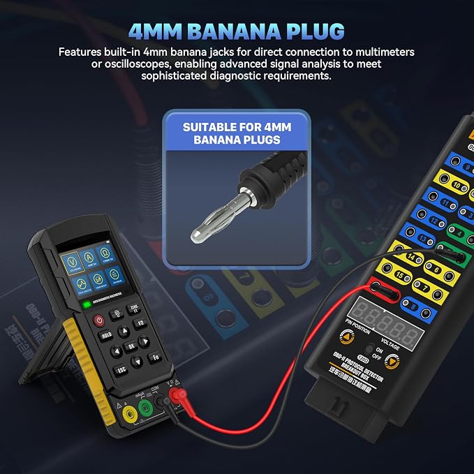 AUTOOL OBD2 Breakout Box OBDII Protocol Detector for Monitoring Signals of Protocol/Power/Grounds, ECU Connector with Multi-Function Jumper 120Ω, OBD Diagnostic Port Tester CAN Test Box