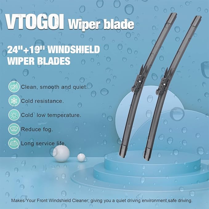 OEM Windshield Wiper Blades Replacement for BMW X1 2012 2013 2014 2015 Mercedes-Benz GLA250 2015, All Weather Original Factory Quality Front & Rear Wipers Set 24"+19"+12" (Pack of 3)