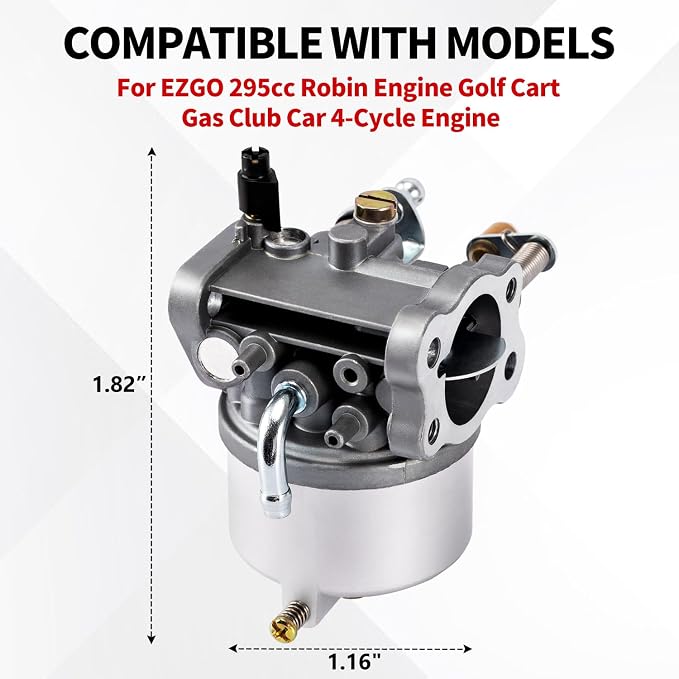 Carburetor for EZGO 295cc Robin Engine Golf Cart Gas Club Car 4-Cycle Engine 1991-UP TXT Medalist Marathon Freedom ST with Fuel Pump, Carb Replace OEM# 72558G01 72558G05 72840G02 26645G01 26645G03
