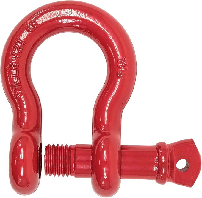 Mytee Products 7/8" Anchor Shackle Forged Carbon Steel w/Alloy Screw Pin WLL # 6.50 Tons (13,000 lbs)|Double Rust Protection Heavy Duty D Ring Shackle for Towing, Rigging & Vehicle Recovery (4 Pack)