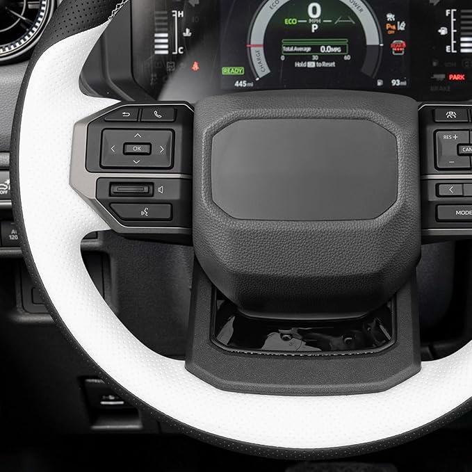 MEWANT Hand Stitch Steering Wheel Cover for Toyota Land Cruiser 2024-2026, Custom Fit DIY Wrap Interior Accessories