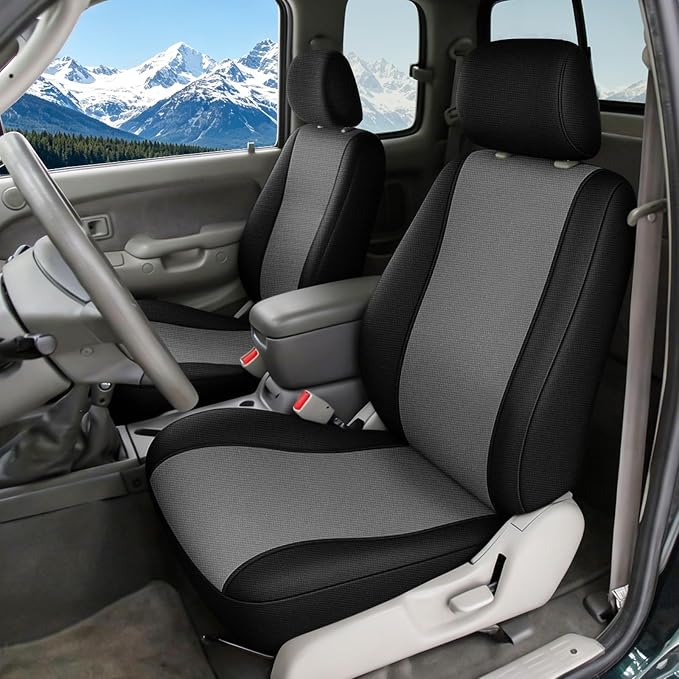 SAPUBK Front Seat Covers Replace for 1995-2004 Toyota Tacoma Flat Bucket Seat, Premium Neoprene with Composite Soft Foam Lining Breathable Seat Cover Cushion