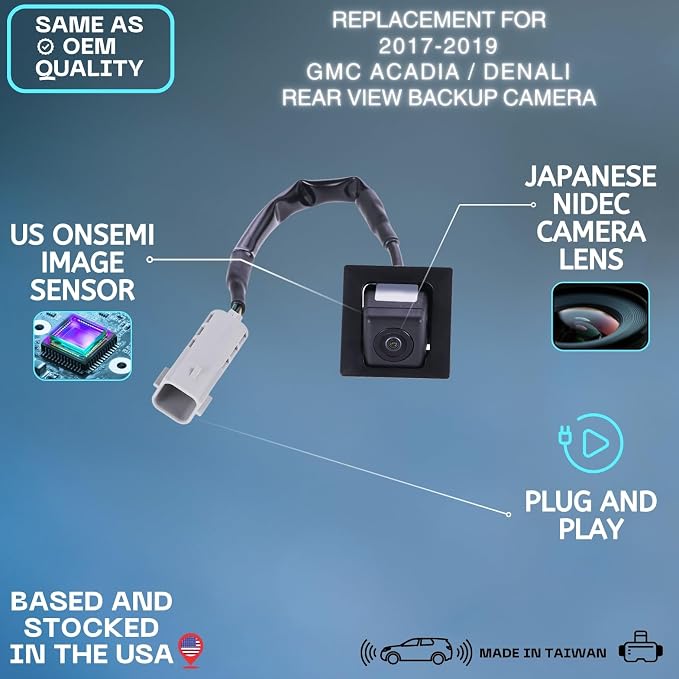 Backup Camera Replaces for 2017-2019 GMC Acadia/Denali (Without Surround View) OE Part # 23132328
