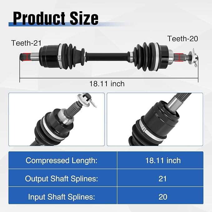 Frokom Front CV Axle Drive Shaft for Honda FourTrax Rancher 350 2000-2006, FourTrax Rancher 400 2004-2007, Rancher 420 4x4 2007-2013