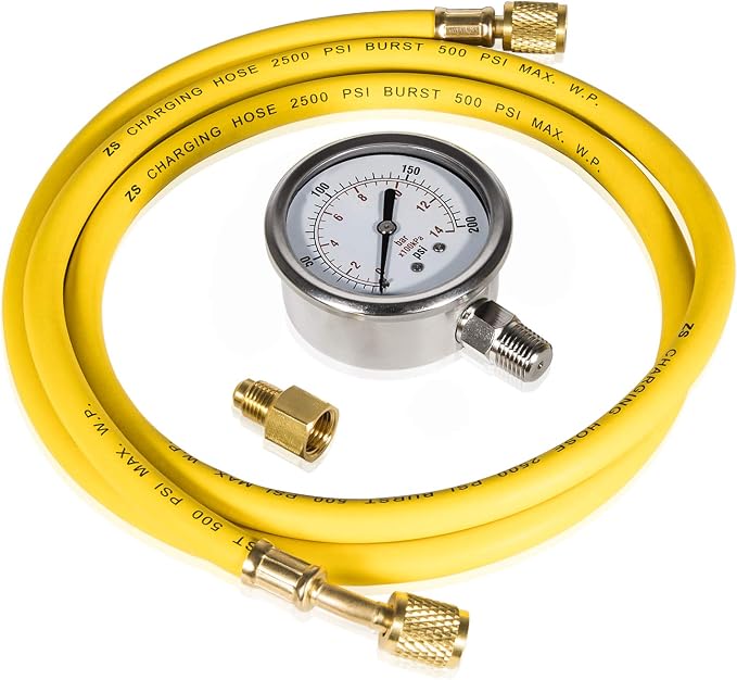 Engine Pressure Diagnostic Test Kit for 2003-2007 Ford 6.0L Powerstroke F-Series (F250 F350 F450 F550) & E-Series – Gauge with Extended Hose
