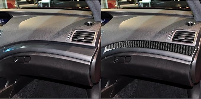 Black Soft Carbon Fiber car Interior Passenger Instrument Panel 1/Piece Decorative Sticker Suitable for Acura TSX 09-14 Carbon Fiber car Interior