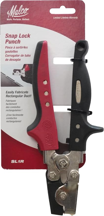 Malco SL1R Snap Lock Punch, steel, red, black