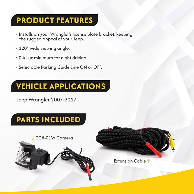 Crux CCH-01W CRUX CCH-01W Rear-View Camera for Select 2007-Up Jeep Wrangler Models