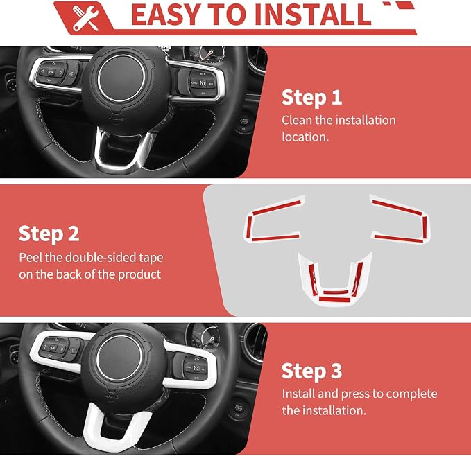 23pcs Full Set Interior Trim Kit for Jeep Wrangler JL JLU Gladiator JT 2018-2023 Steering Wheel Door Handle Air Conditioning Vent Cup Holder Reading Light Headlight Gear Cover, White