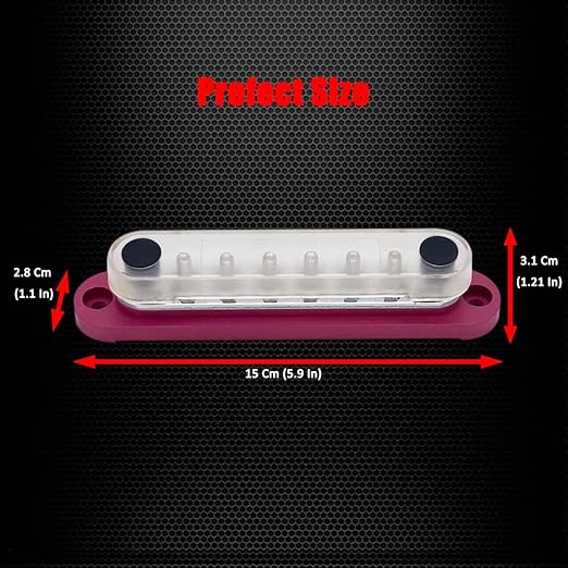 8 x M5 (#10) Studs Power Distribution Block Bus Bar 12V, Ampper 5.9" HD 120A Marine BusBar Battery Distribution Block W/Cover for Car Boat Solar (Red)