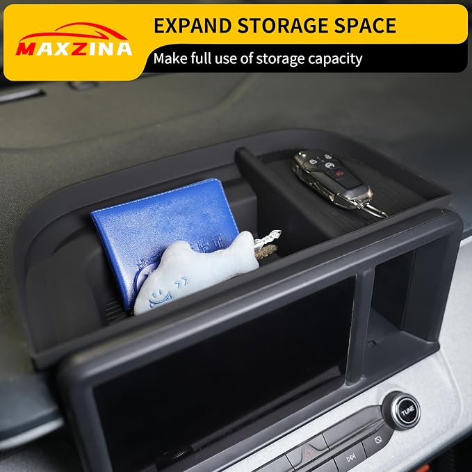 Center Console Organizer Bundle with 2022-2024 Ford Maverick (Not for 2025 2026) Dashboard Storage Organizer Silicone Dash Insert Tray Dashboard Storage Box for 2023 Maverick Accessories