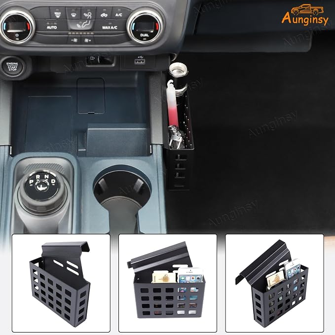 Aunginsy Center Console Right Side Gear Shift Storage Box Basket Compatible with Ford Maverick 2022-2025 Center Console Organizer Tray Side Gear Shift Armrest Storage Box Basket Interior Accessories