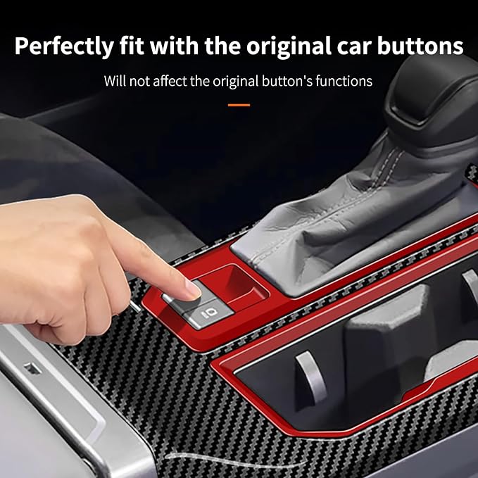 Console Gear Shift Panel Cover Trim Protective Frame Compatible with Toyota RAV4 XLE Premium/LE/SE/XSE/Limited 2026+, Center Console Gear Shift Panel for RAV4 2026, ABS Carbon Fiber Gear Shift Frame