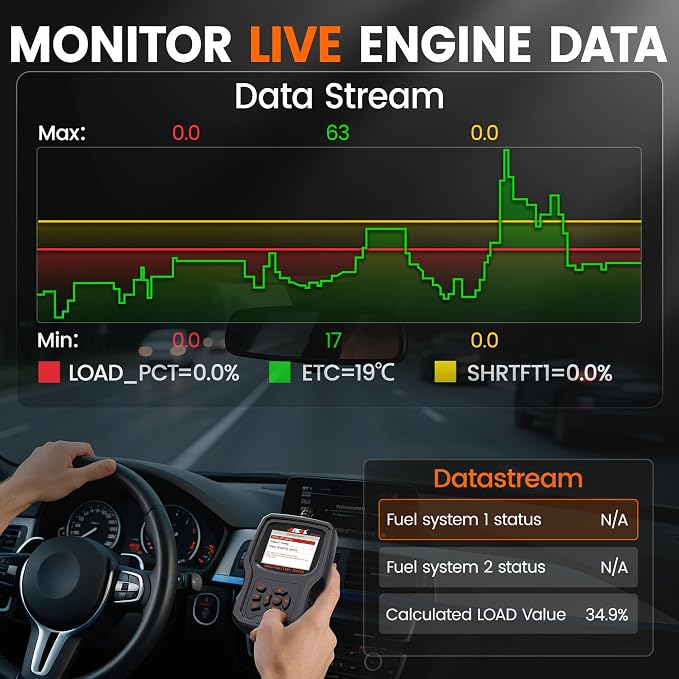 ANCEL AD530 PRO 2-in-1 OBD2 Scanner and 12V Battery Tester | Check Engine Light,Car Battery/Cranking/Charging System Test, Live Data Diagnostics Tool for 1996+ Cars & Motorcycles