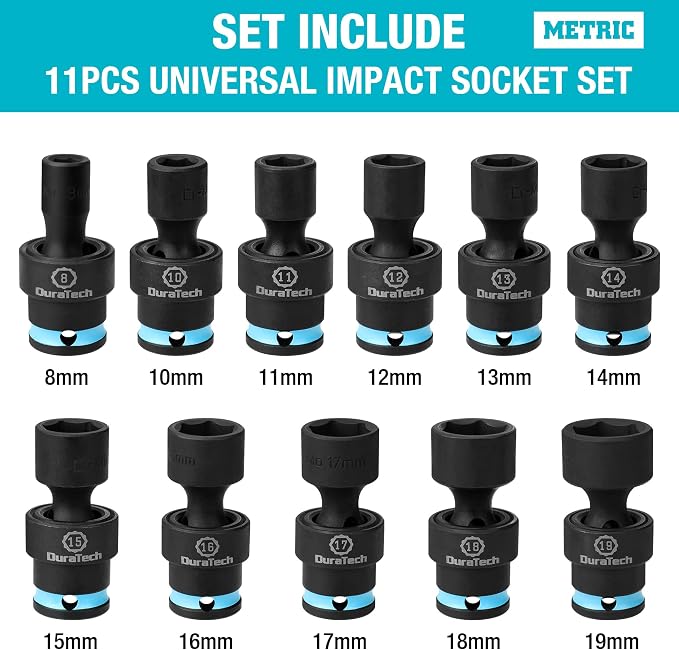 DURATECH 12-in-1 Flex-Head Ratcheting Wrench Set & 24-in-1 Screwdriver Set 3/8" Drive Swivel Socket Set