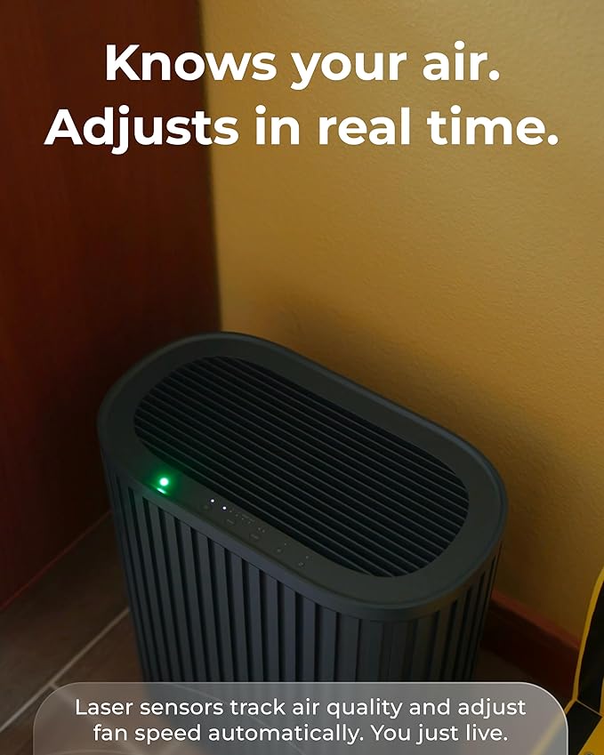 Windmill Air Purifier Max for Home - 3-In-1 Filtration for Dust, Smoke, & More - True HEPA Filter, Activated Carbon, & Pre-Filter - Ultra-Quiet - App Compatible - Covers Up To 1950 sq ft – Navy