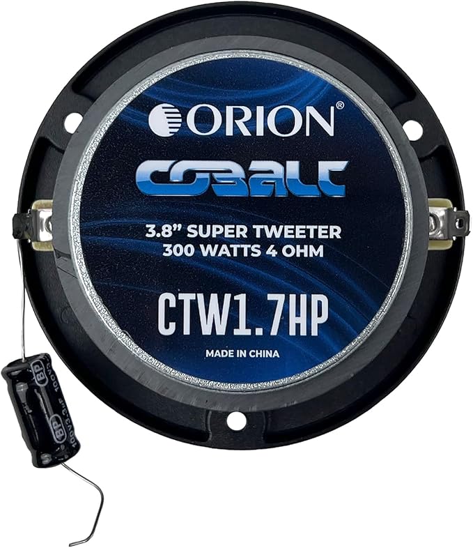 ORION Cobalt Series CTW1.7HP 3.8” Super Bullet Tweeter | Aluminum Diaphragm, 1” Voice Coil, 75W RMS, 300W Max, Built-in Crossover - Pro Car Audio Tweeter (Pair)