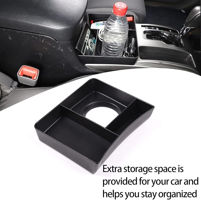Lcojicep Car Central Control Tray Storage Box Organizer Compatible with Toyota Tacoma 2006-2015 Center Console Gear Shift Side/Water Cup Holder Organizer， Storage Box Tray (Cup Holder Storage Box)