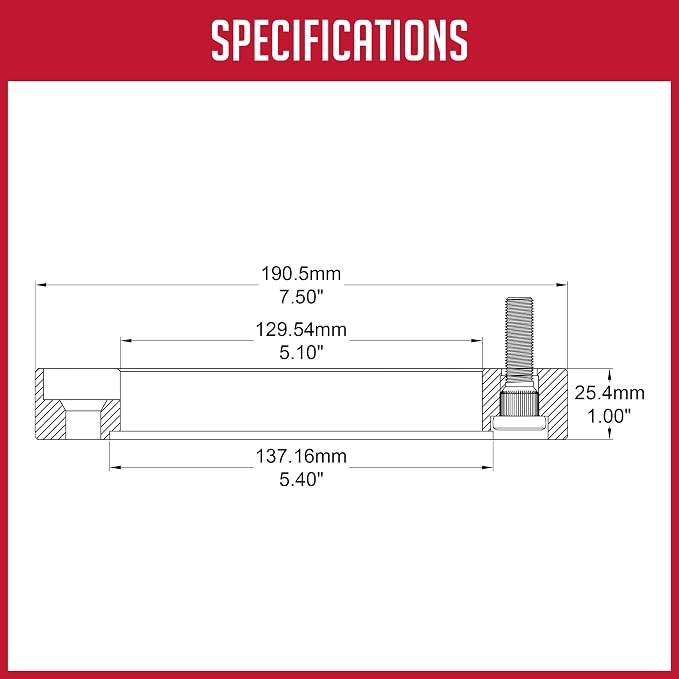 Wheel Accessories Parts 2 Pcs ATV UTV Wheel Spacers 4 on 156mm 4x156mm 1.00 Inch Thick 130mm Hub 3/8" Thread Stud Fits Polaris