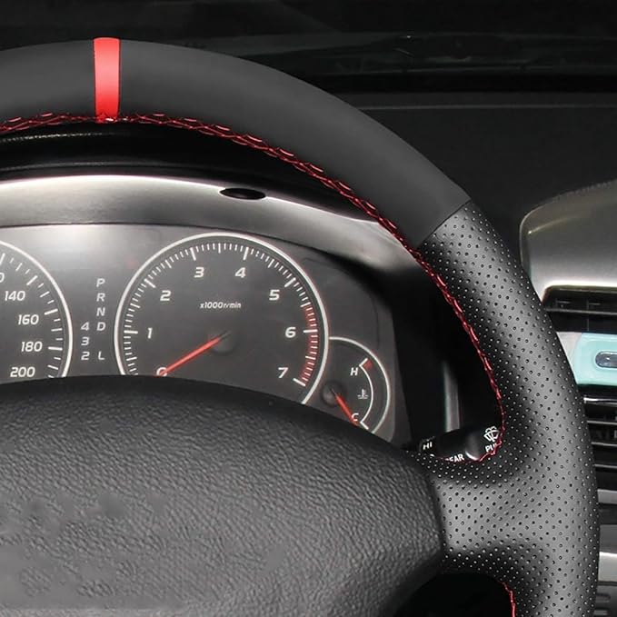 Loncky Leather Steering Wheel Cover for Toyota 4Runner 2003-2009 / Tacoma 2005-2011 /Tundra 2003-2006 /Sienna 2004-2010/Highlander 2004-2007 /Sequoia 2003-2007 /Camry 2005 2006 /Land Cruiser 2003-2007