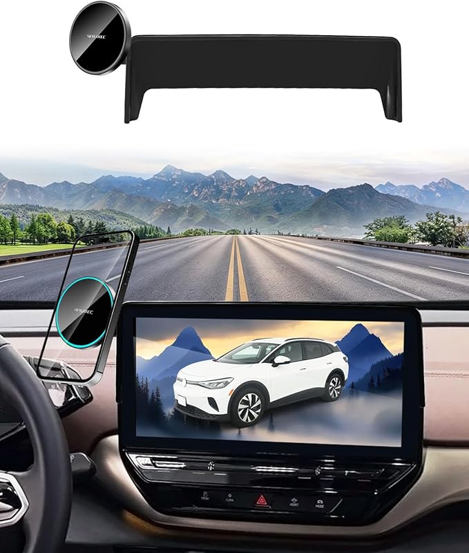 SKYLOTEC Phone Mount for VW Volkswagen ID.4 ID4 2021-2024, Magnets Wireless Charger Phone Holder Compatible with MagSafe, 12-Inch Screen Cradles Bracket for Cell Phones