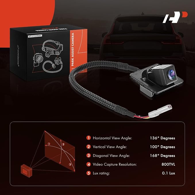 A-Premium Park Assist Camera Rear View Backup Reverse Camera Compatible with Select Chevrolet Models - 2016-2023 Malibu Sedan; 2019 Fit with RPO Code: UVC